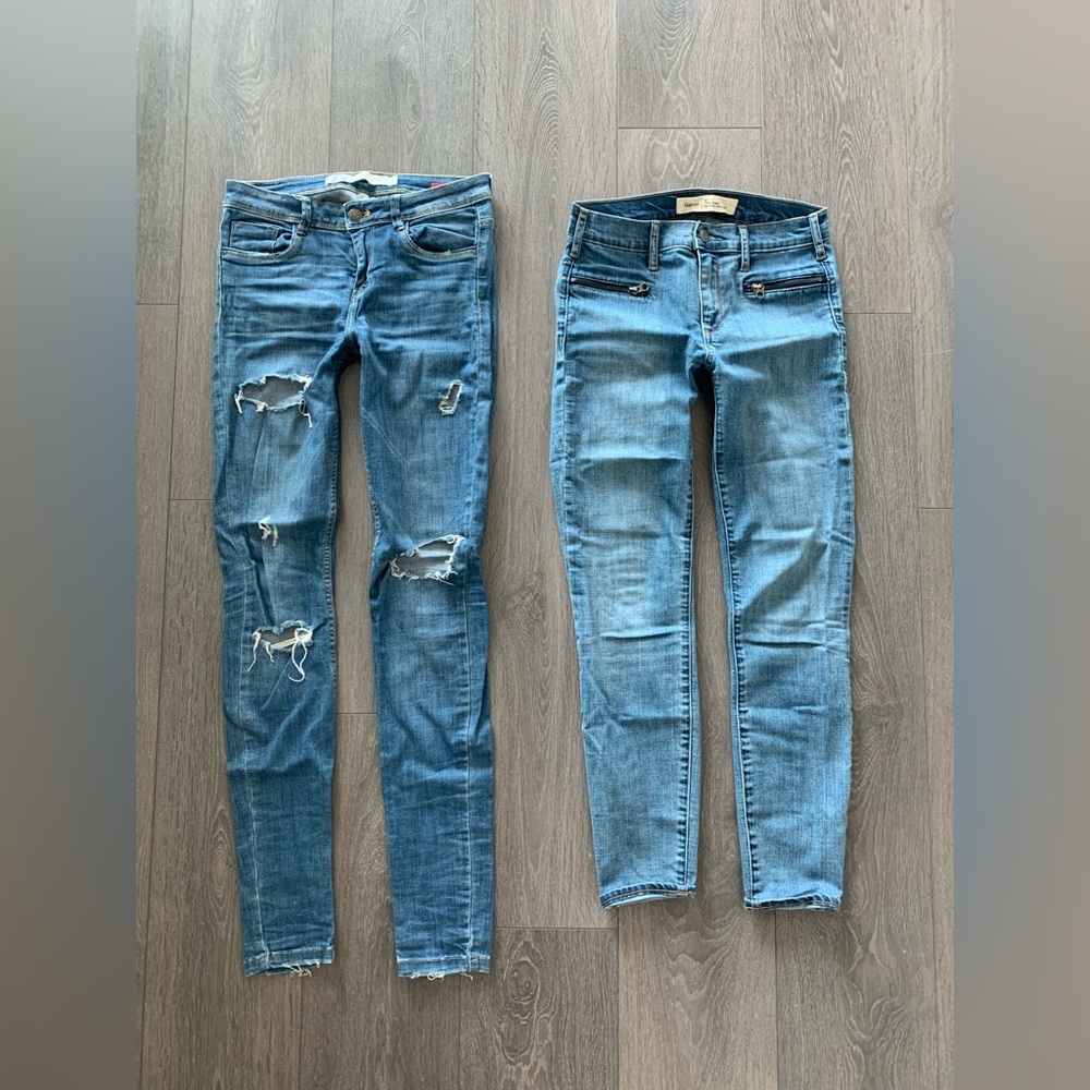 Zara skinny high waist rise 4 gap skinny jeans 26 denim pants set of 2